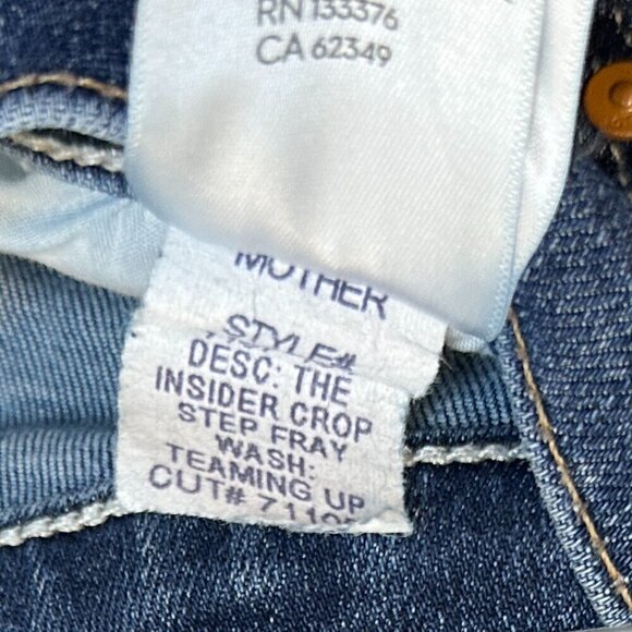 MOTHER The Insider Crop Step Fray in Wash Teaming Up Size US 27 - Picture 8 of 13